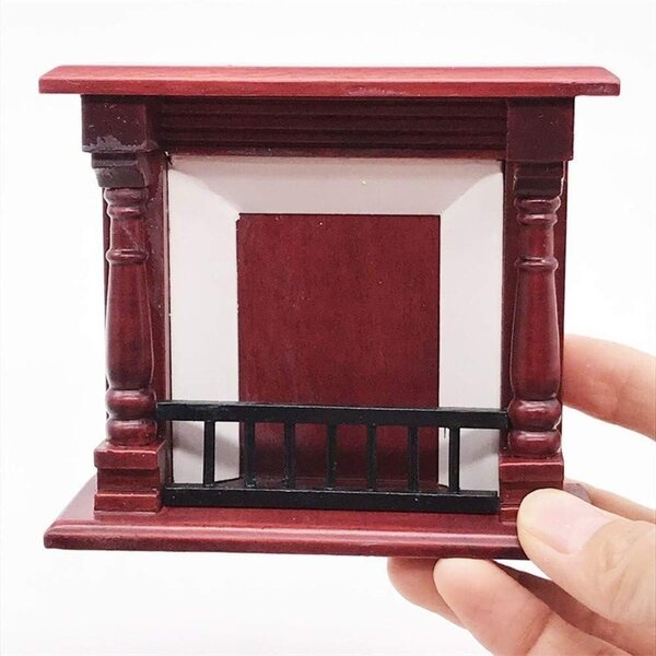 1:12 Mini-Holzkamin für Puppenhaus, dekorativ und sicher für Kinder
