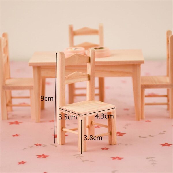 1:12 Miniatur-Holzstuhl für Uteruik-Puppenhaus, sicher und dekorativ