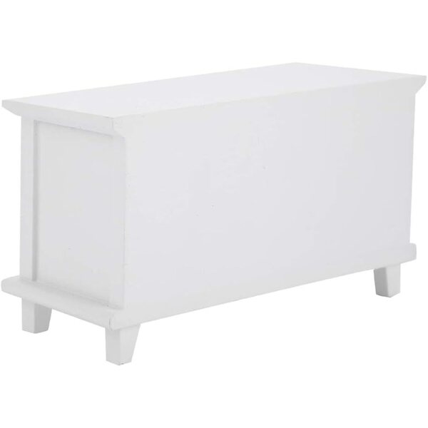Mini Casa delle Bambole Mobile TV in Legno Scala 1:12, Bianco o Legno, Decorazione Soggiorno