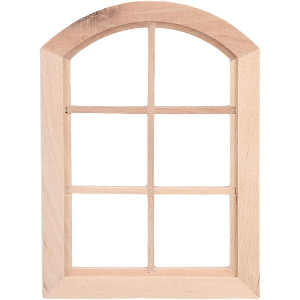 Mini-Fenster aus Birkenholz für DIY-Puppenhaus, 10,4 x 7,6 cm