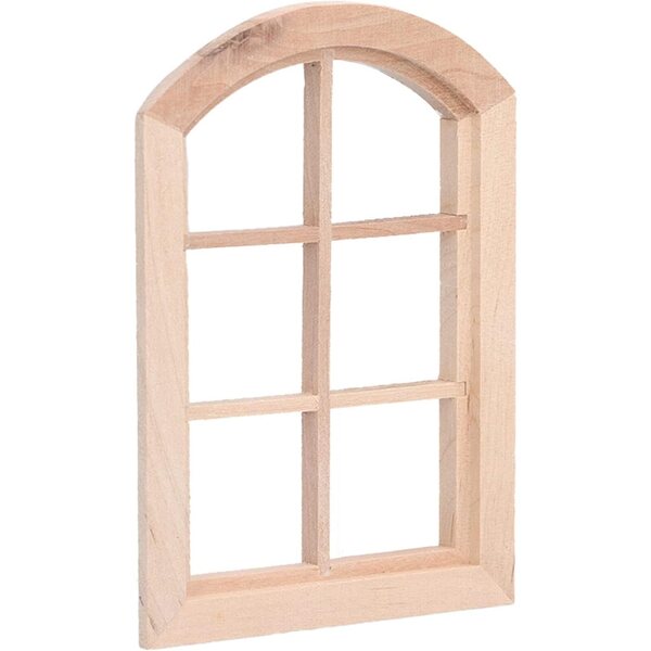 Mini-Fenster aus Birkenholz für DIY-Puppenhaus, 10,4 x 7,6 cm