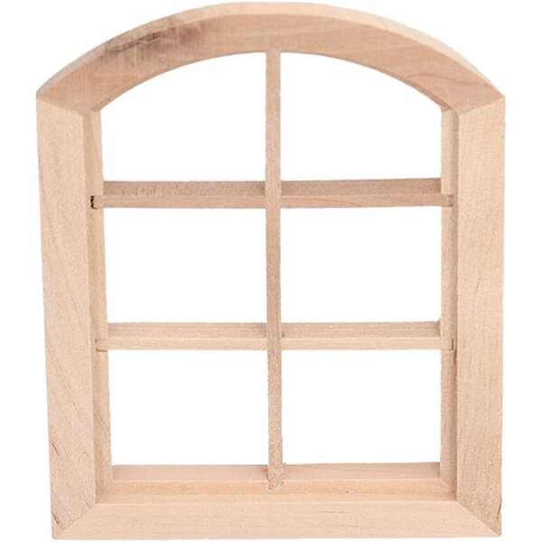 Mini-Fenster aus Birkenholz für DIY-Puppenhaus, 10,4 x 7,6 cm