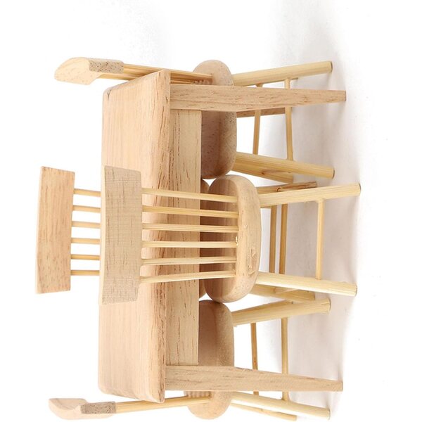 FTVOGUE Miniatur-Schreibtisch- und Stuhl-Set aus Holz für Puppenhaus 1/12