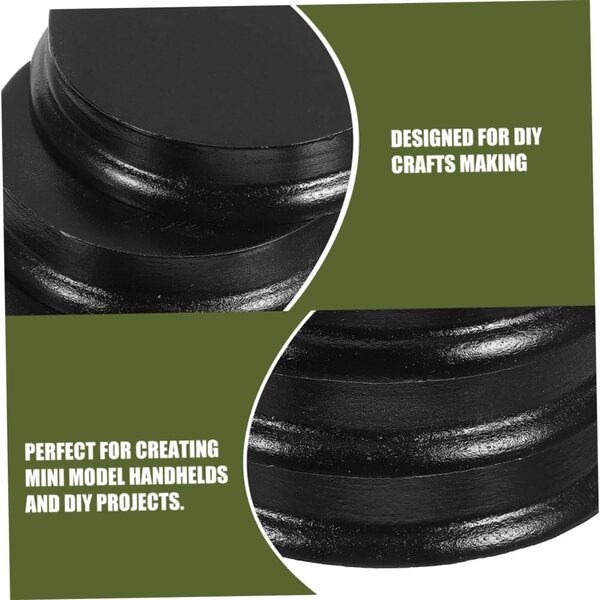 Basi in Legno Nere 10 cm per Mini Bambole e Action Figure - Set da 3 Pezzi