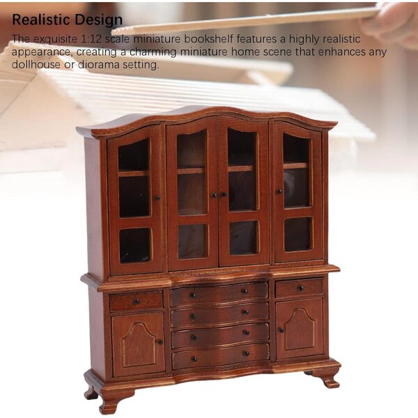 Scaffale Miniatura in Legno per Casa delle Bambole Scala 1:12, Libreria Realistica e Sicura