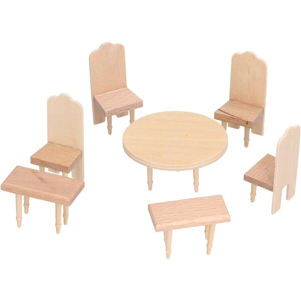 Miniatur-Holzmöbel-Set für Puppenhaus – kreatives Lernspiel