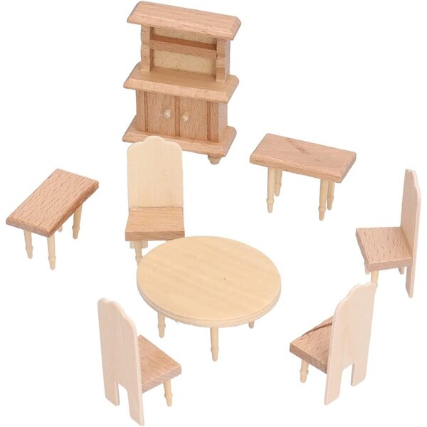 Miniatur-Holzmöbel-Set für Puppenhaus – kreatives Lernspiel