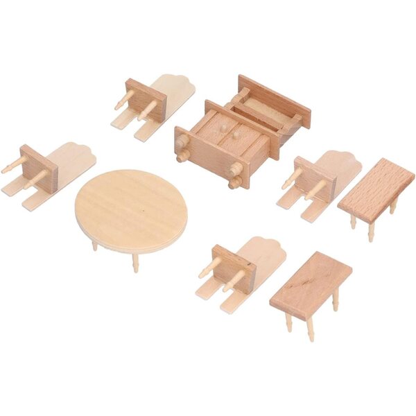 Miniatur-Holzmöbel-Set für Puppenhaus – kreatives Lernspiel