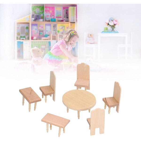 Miniatur-Holzmöbel-Set für Puppenhaus – kreatives Lernspiel