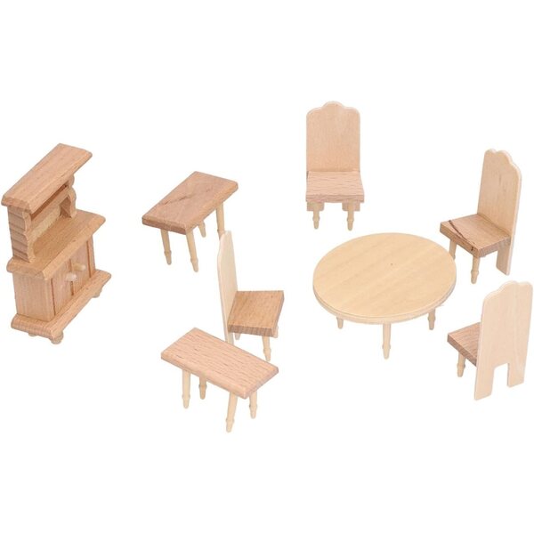 Miniatur-Holzmöbel-Set für Puppenhaus – kreatives Lernspiel
