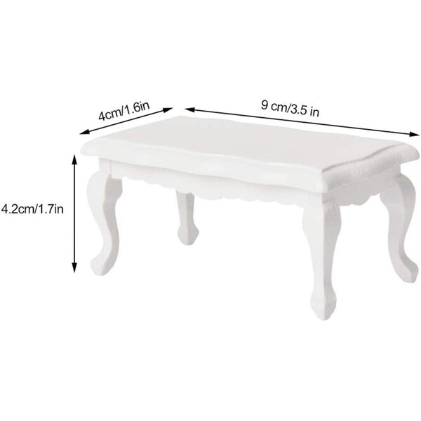 AMONIDA Tavolino Miniatura in Legno per Casa delle Bambole Scala 1/12 Elegante e Sicuro