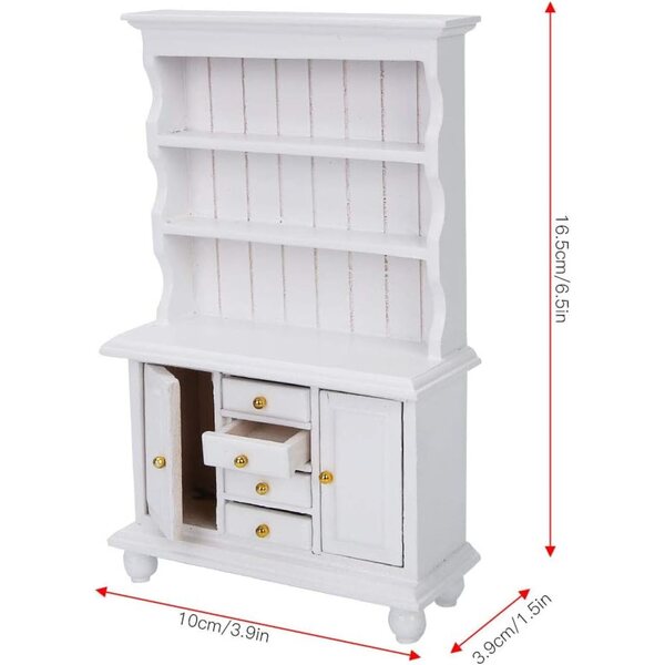 Armadietto in Legno Scala 1:12 per Casa delle Bambole, Accessorio Sicuro e Realistico