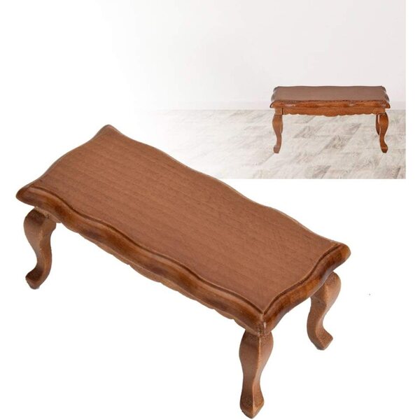 Fafeicy 1:12 Miniatur-Couchtisch aus Holz für Puppenhaus, elegante Dekoration