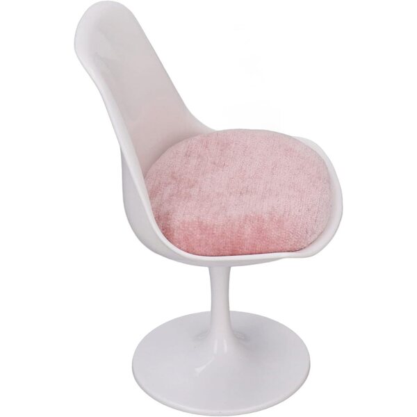 Matybobe Sedia da Ufficio 1:6 per Casa delle Bambole in ABS Bianco Rosa Senza Braccioli