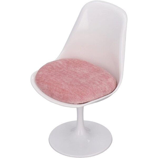 Matybobe Sedia da Ufficio 1:6 per Casa delle Bambole in ABS Bianco Rosa Senza Braccioli