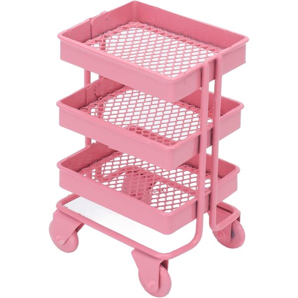 Mini Carretto in Metallo 1:12 per Casa delle Bambole, Espositore 3 Livelli Portatile