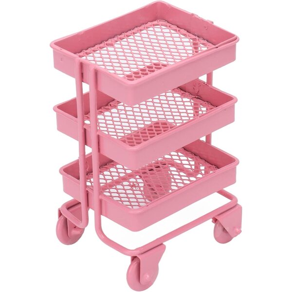 Mini Carretto in Metallo 1:12 per Casa delle Bambole, Espositore 3 Livelli Portatile