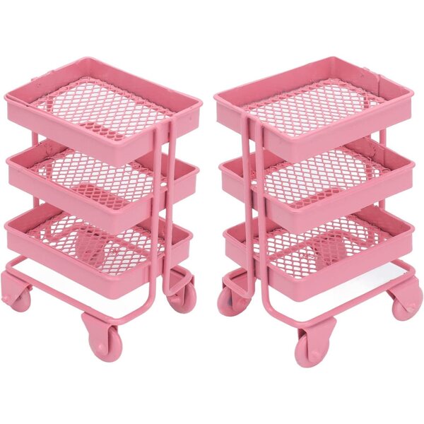 Mini Carretto in Metallo 1:12 per Casa delle Bambole, Espositore 3 Livelli Portatile