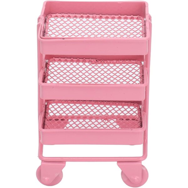 Mini Carretto in Metallo 1:12 per Casa delle Bambole, Espositore 3 Livelli Portatile