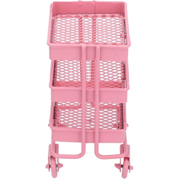 Mini Carretto in Metallo 1:12 per Casa delle Bambole, Espositore 3 Livelli Portatile
