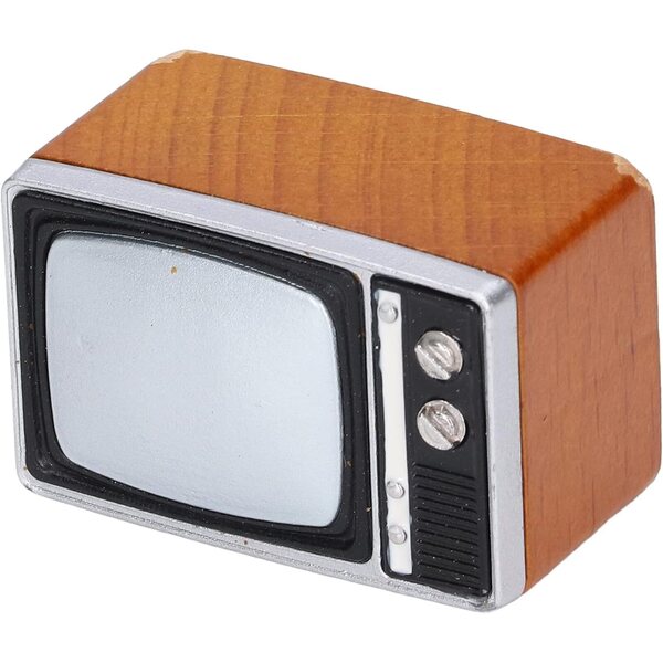 TV in Miniatura Retrò 1:12 per Casa delle Bambole - Legno Composito Robusto e Realistico