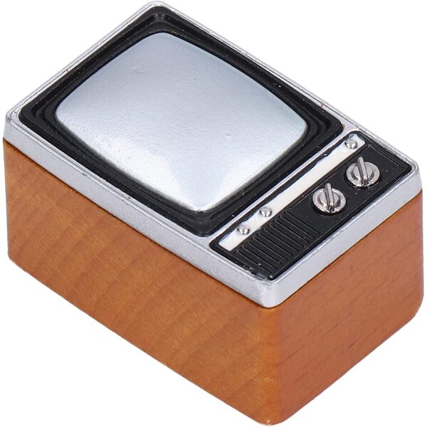 TV in Miniatura Retrò 1:12 per Casa delle Bambole - Legno Composito Robusto e Realistico