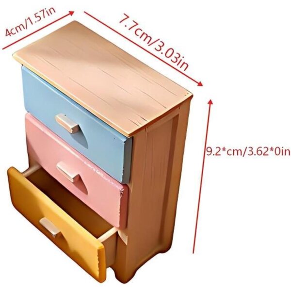 1:12 Puppenhaus-Miniaturkommode, farbenfrohes Design und realistische Details