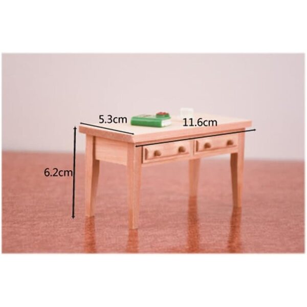 Holzschreibtisch für Puppenhausminiatur im Maßstab 1:12 – Uteruik
