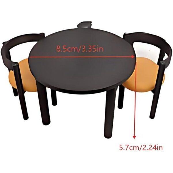 Set Miniatura Tavolo Rotondo e 4 Sedie per Casa delle Bambole Scala 1:12