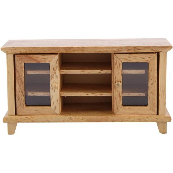 Mobile TV in legno scala 1:12 per casa delle bambole, miniatura decorativa marrone