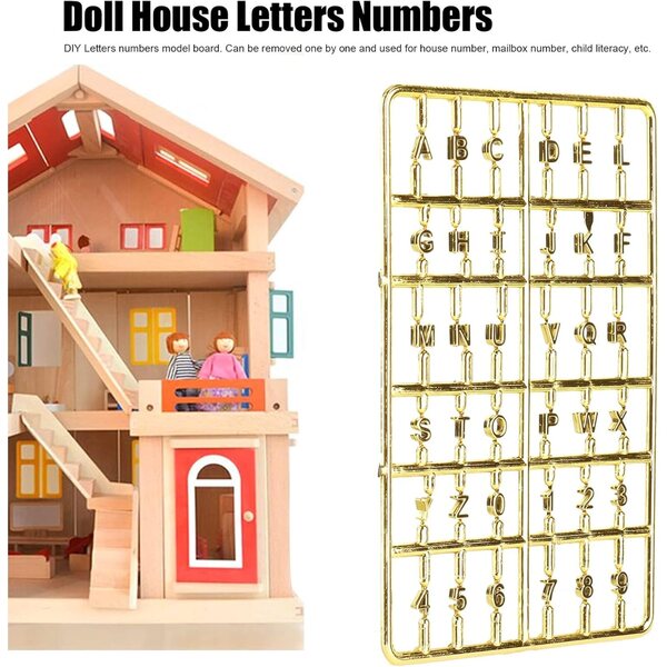 Generic Accessorio lettere e numeri in miniatura per casa delle bambole, plastica non tossica