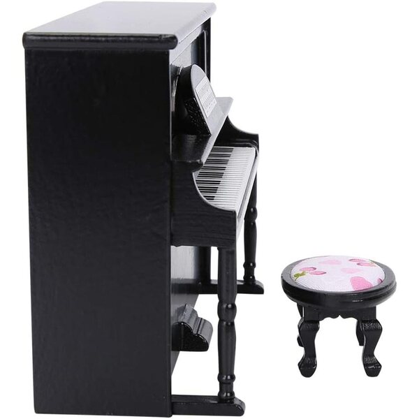 Naroote Mini-Puppenhauszubehör aus rosa-weißem Holz mit robustem Hocker
