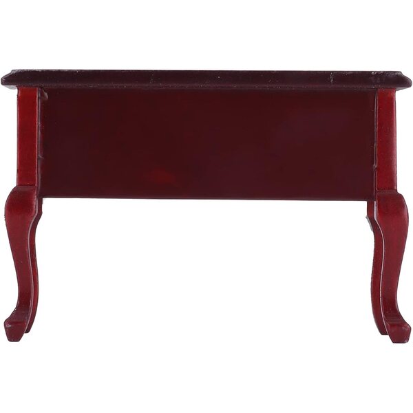 Mini Tavolo in Legno per Casa delle Bambole 3 Cassetti Design Floreale Retrò Scala 1/12