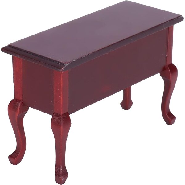 Mini Tavolo in Legno per Casa delle Bambole 3 Cassetti Design Floreale Retrò Scala 1/12
