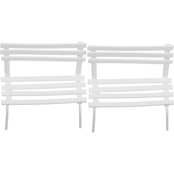 KICHOUSE Miniature Tavolo e Panchine da Giardino in Ferro per Casa delle Bambole