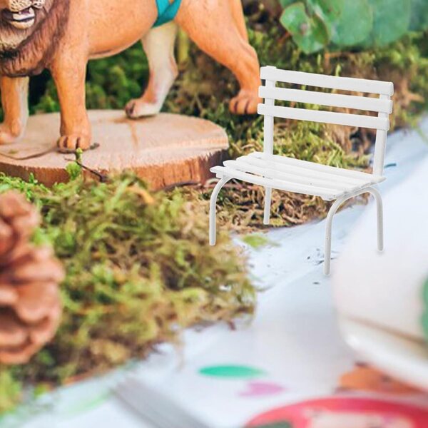 KICHOUSE Miniature Tavolo e Panchine da Giardino in Ferro per Casa delle Bambole