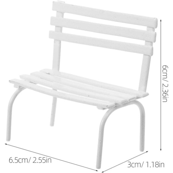 KICHOUSE Miniature Tavolo e Panchine da Giardino in Ferro per Casa delle Bambole