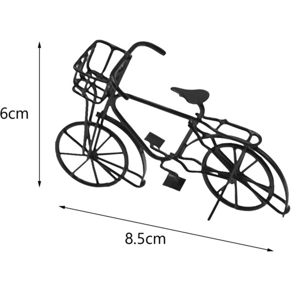 2X Metallfahrrad für Puppenhaus 1:12 mit schwarzem Korb - Miniaturdekoration