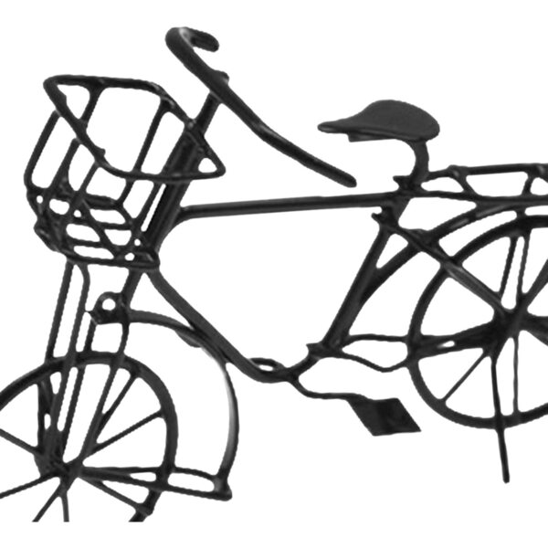2X Metallfahrrad für Puppenhaus 1:12 mit schwarzem Korb - Miniaturdekoration