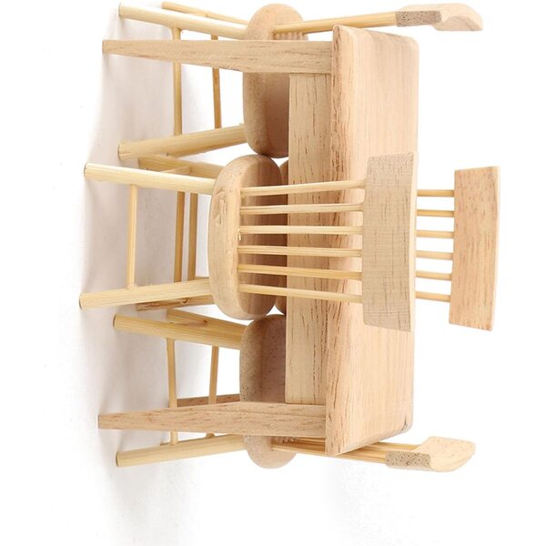 Schreibtisch- und Stuhlset aus Holz im Maßstab 1:12 für das Spacnana-Puppenhaus