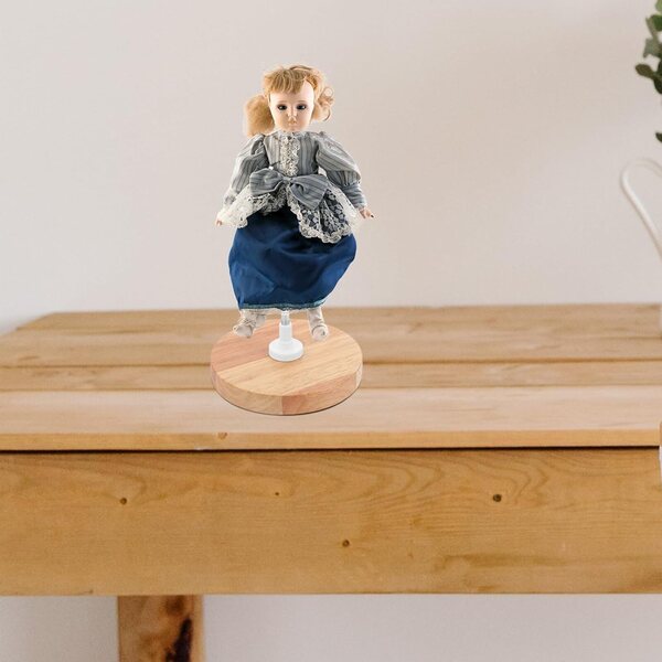 Toyvian Verstellbarer Puppenständer aus Holz, stabile Basis und elegantes Design