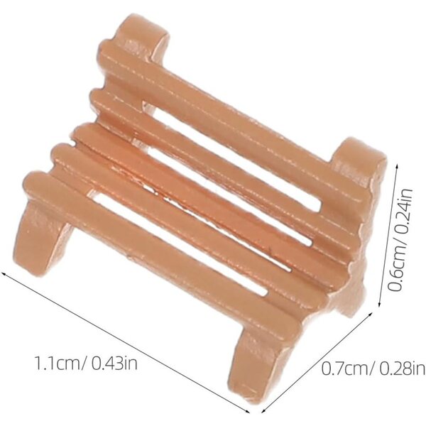 Yardenfun 4 Mini Panchine da Parco in scala 1:200 per Case delle Bambole e Diorami