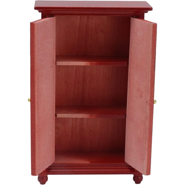 Armadio Casa delle Bambole in Legno Betulla Rossa, Scala 1:12, Mini Mobili Retrò