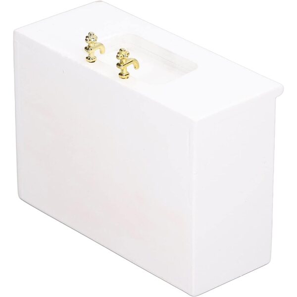 Mini Mobile Lavabo 1:12 in Betulla, Decorazione Elegante per Casa delle Bambole