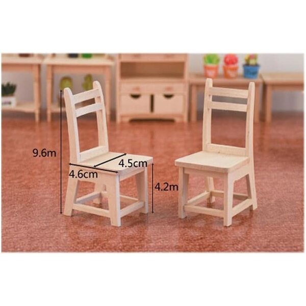 Sedia in miniatura 1:12 per casa delle bambole in legno, accessorio decorativo Uterui