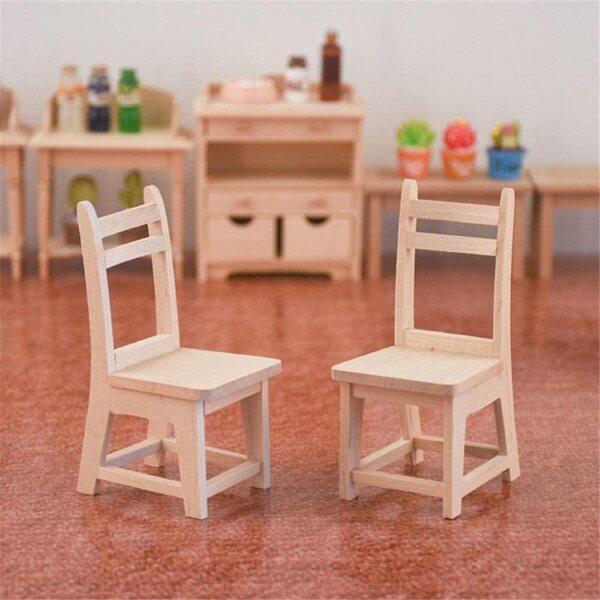 Sedia in miniatura 1:12 per casa delle bambole in legno, accessorio decorativo Uterui