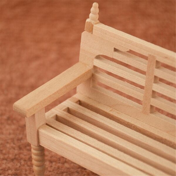 Panca in legno 1:12 per casa delle bambole, accessorio decorativo miniatura Uterui