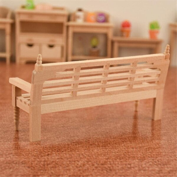 Panca in legno 1:12 per casa delle bambole, accessorio decorativo miniatura Uterui