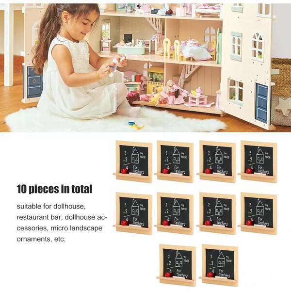 10 lavagne miniatura in legno per casa delle bambole scala 1:12 - 1:6, texture dettagliata