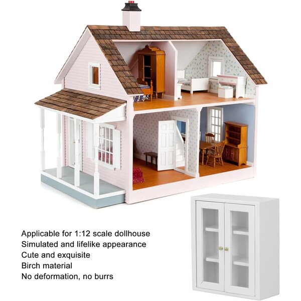 Armadio cucina miniatura 1:12 in betulla bianca per casa delle bambole Picysa